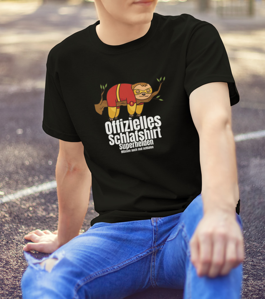 Offizielles Schlafshirt Superhelden Müssen Auch Mal Schlafen Sloth T-Shirt