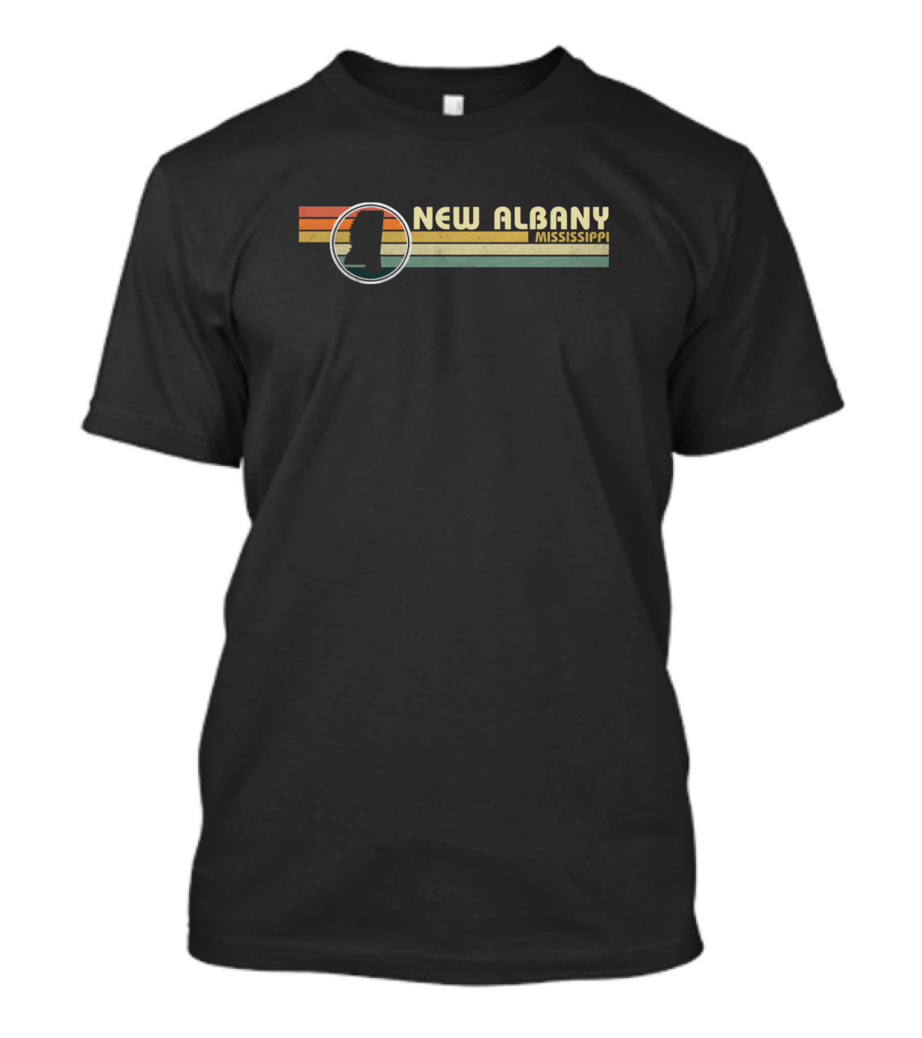 New Albany Mississippi Vintage Retro Sunset T-Shirt