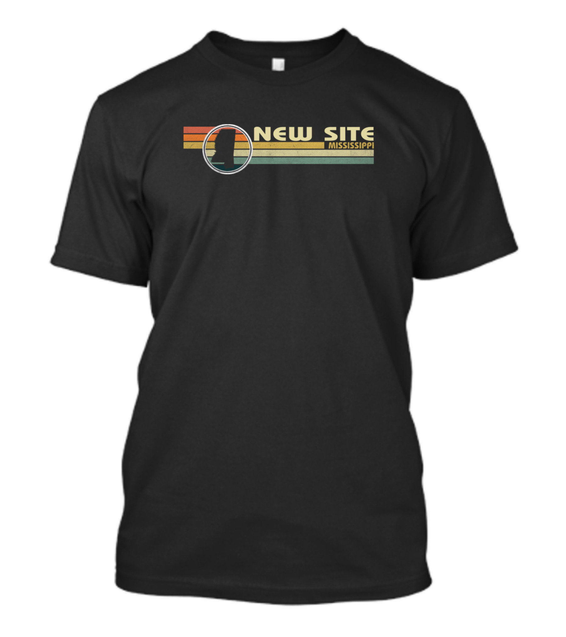 New Site Mississippi Vintage Retro Sunset Silhouette Stripes T-Shirt