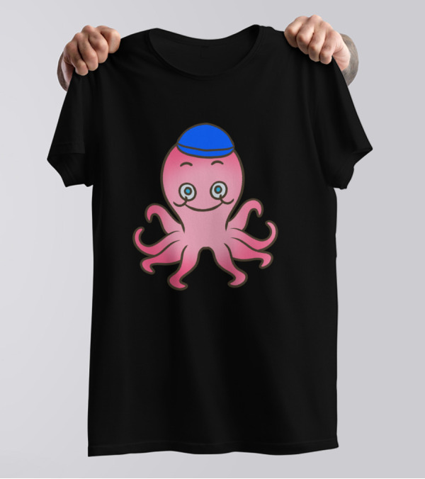 Octopus Schoolboy With Blue Cap T-Shirt