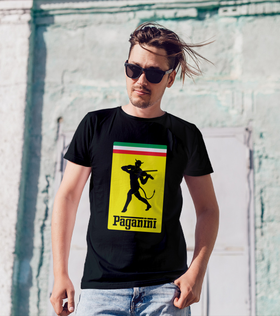 Paganini Devil Violinist Italy Flag Colors Ferrari T-Shirt