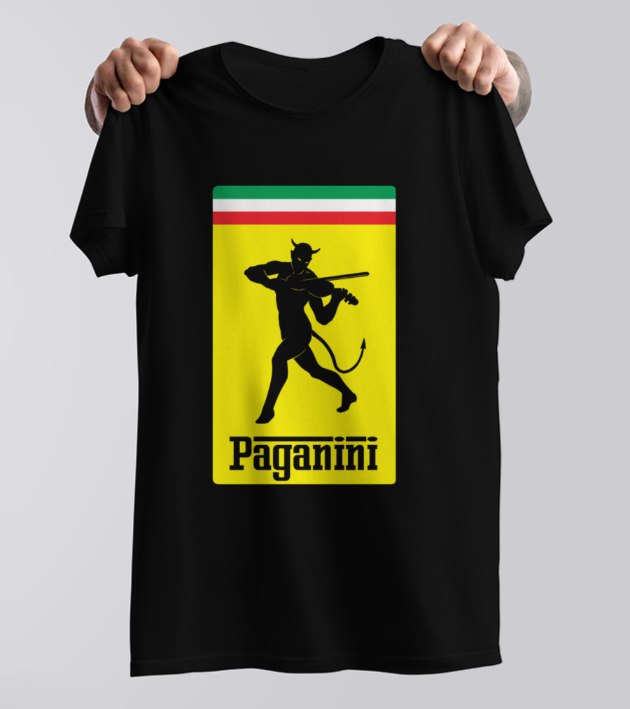 Paganini Devil Violinist Italy Flag Colors Ferrari T-Shirt