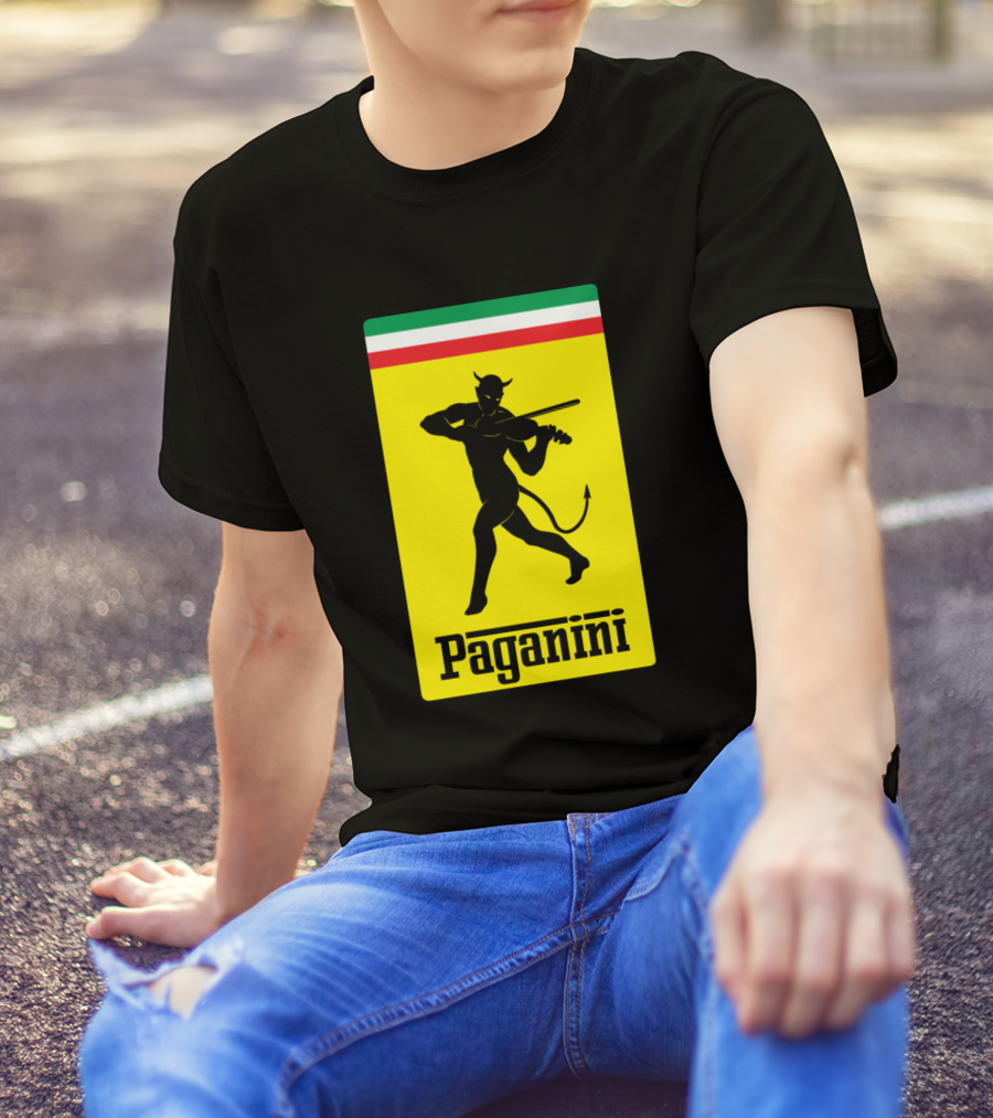 Paganini Devil Violinist Italy Flag Colors Ferrari T-Shirt