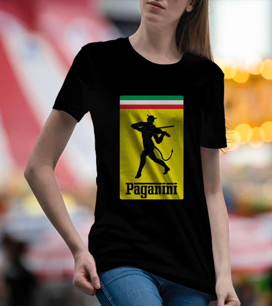 Paganini Devil Violinist Italy Flag Colors Ferrari T-Shirt