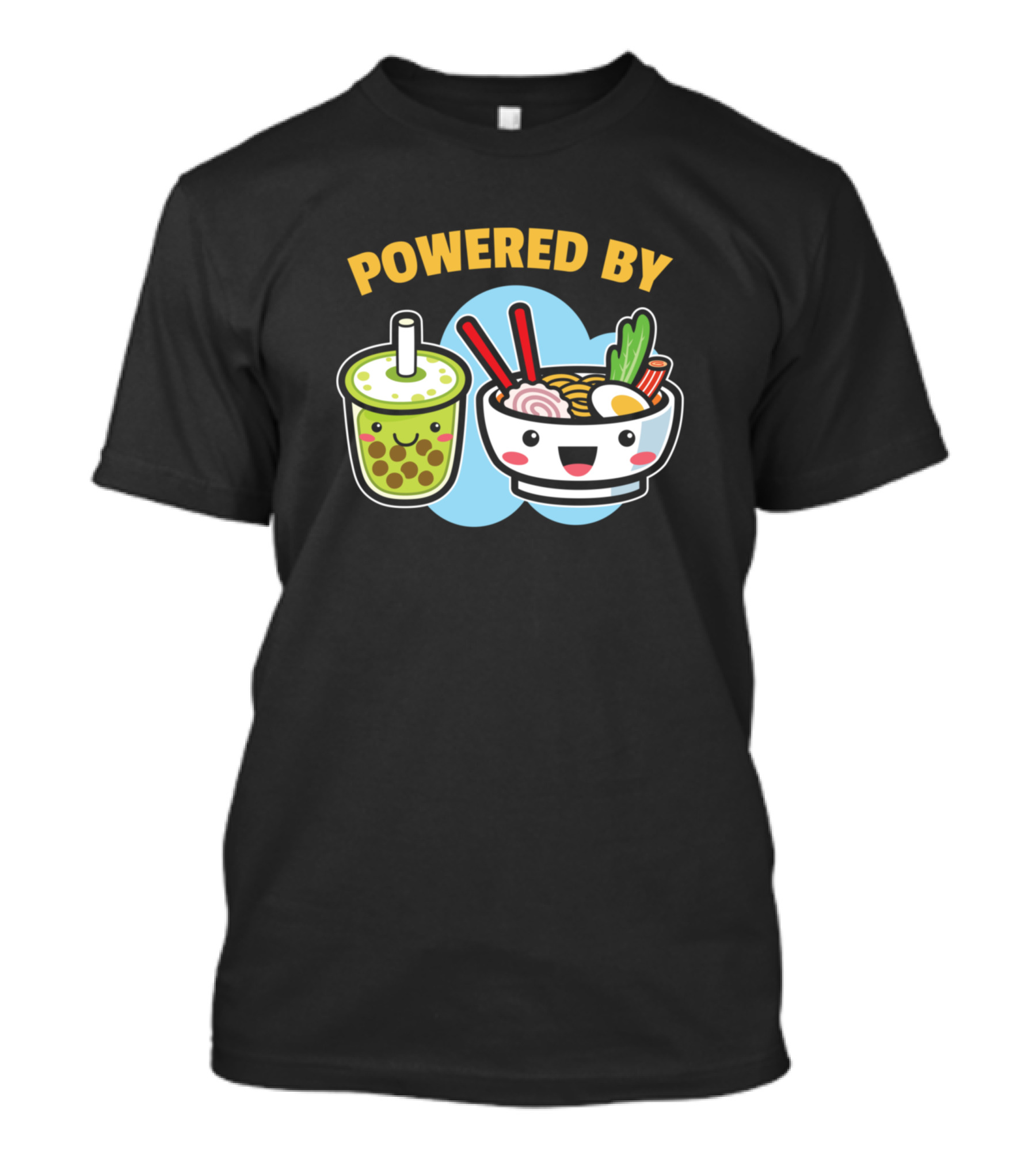 Powered By Bubble Tea Ramen Drink Lover Cute Kawai T-Shirt