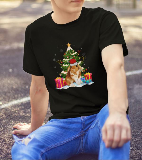 Rabbit Bunny Santa Xmas Tree Dwarf Lop Eared T-Shirt