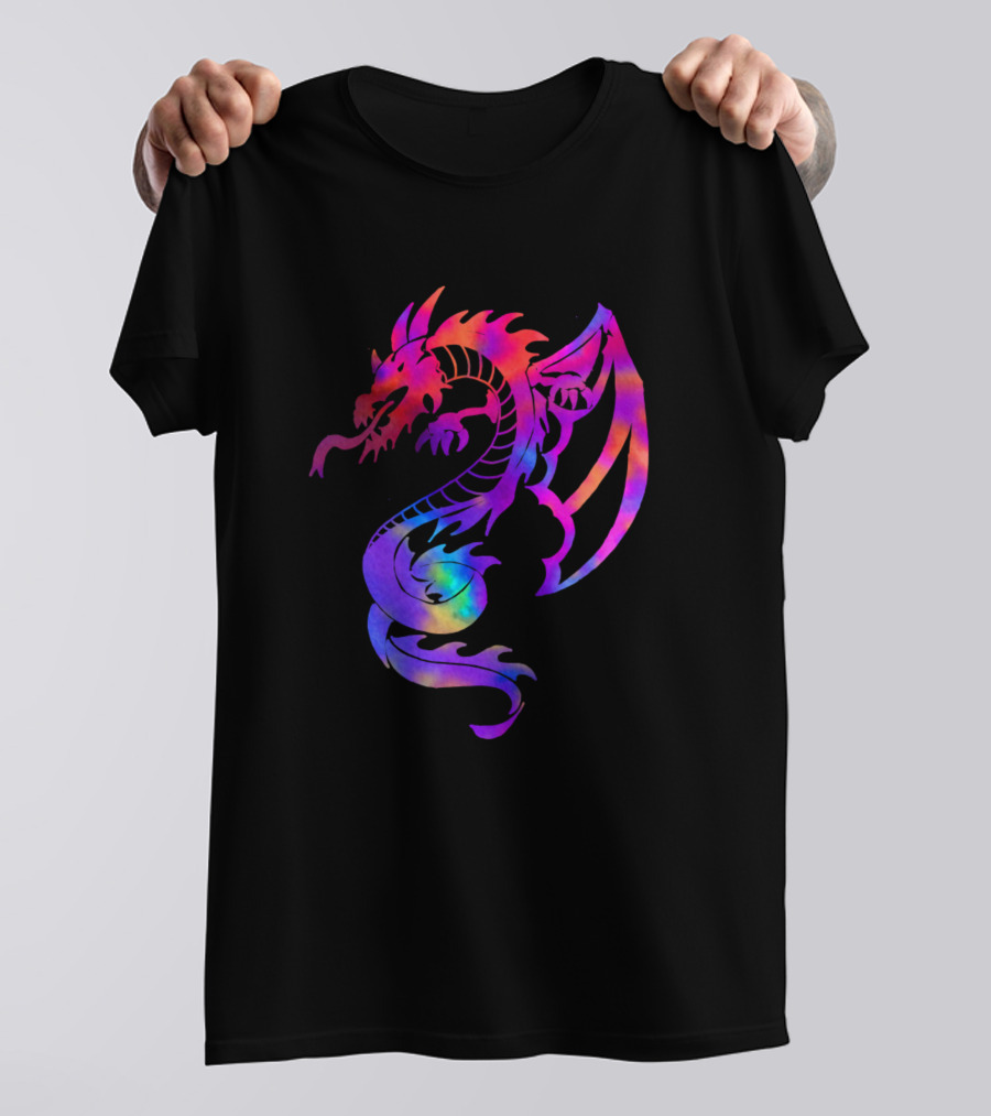 Rainbow Dragon Fantasy Creature Vibrant Spectrum T-Shirt