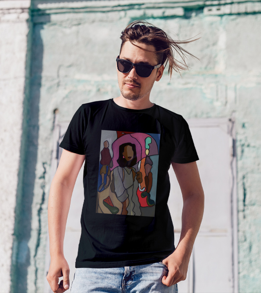 Rainy Evening In Shibuya Watermelon Umbrella People T-Shirt