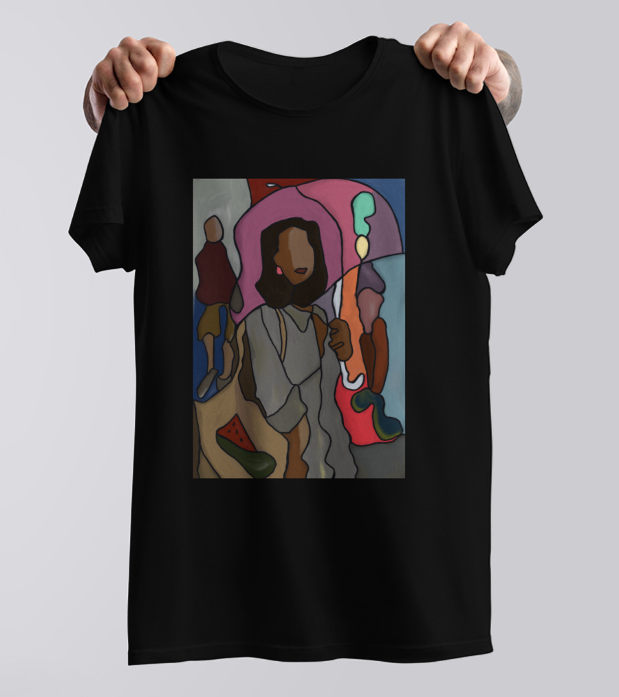 Rainy Evening In Shibuya Watermelon Umbrella People T-Shirt