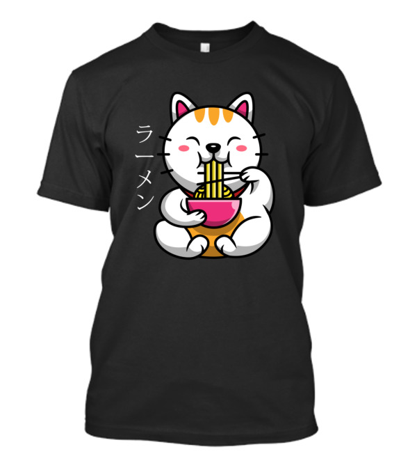 Ramen Bowl Cat Kawaii Japanese Noodles Anime T-Shirt
