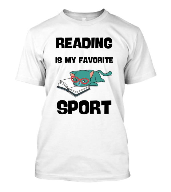 Reading Is My Favorite Sport Cat With Glasses And Book T-Shirt