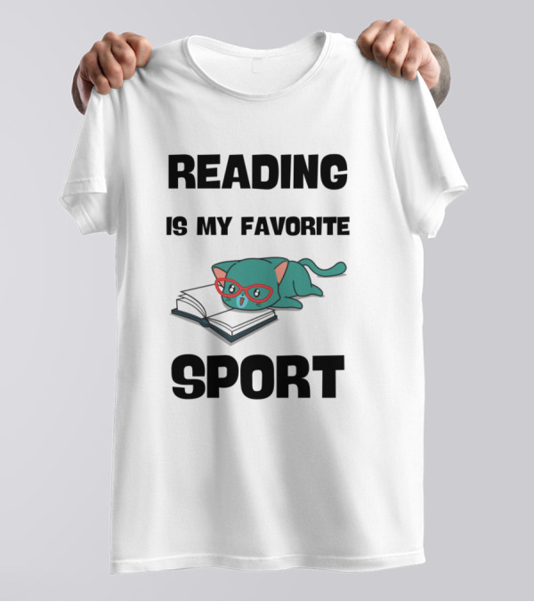 Reading Is My Favorite Sport Cat With Glasses And Book T-Shirt