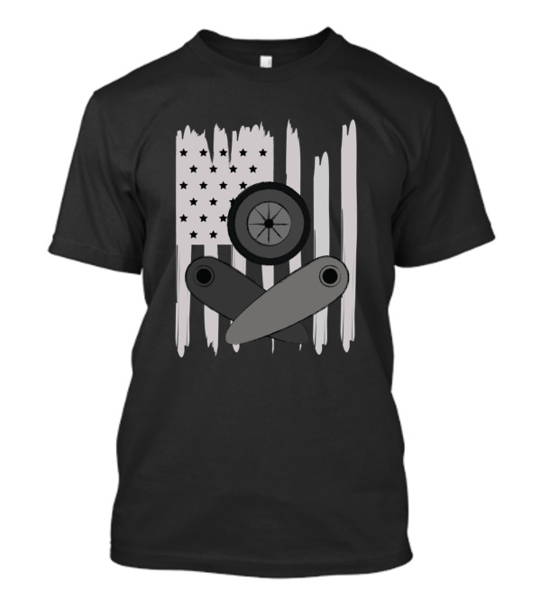 Retro Distressed Pinball Flippers American Flag T-Shirt