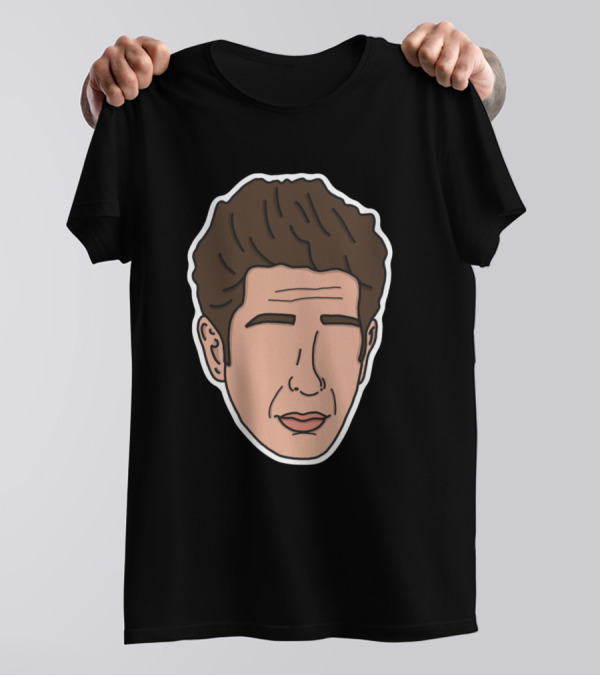 Ross Geller Friends TV Show Character Drawing Face Outline T-Shirt