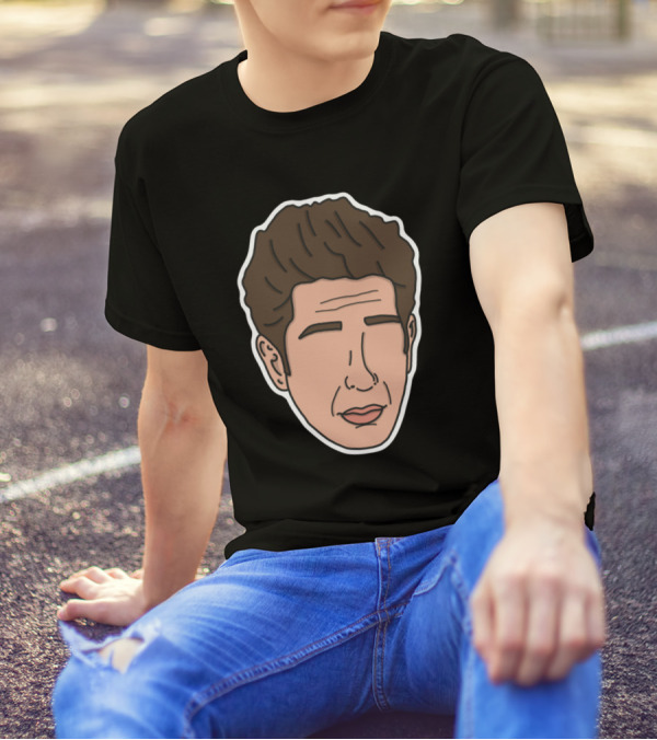 Ross Geller Friends TV Show Character Drawing Face Outline T-Shirt