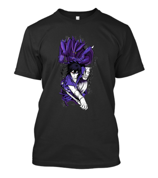 Sasuke Uchiha And Purple Susanoo Battle Stance T-Shirt