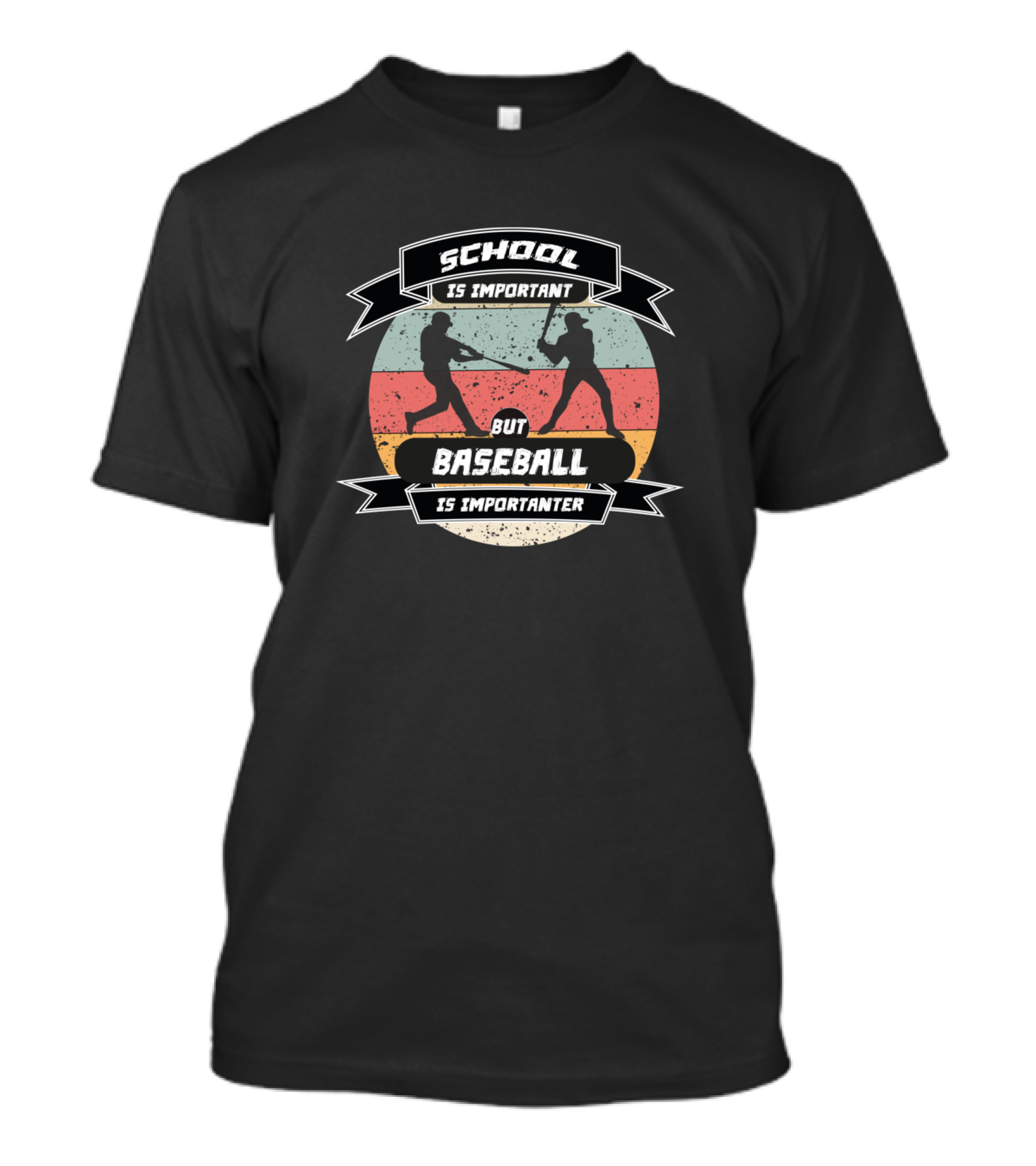 School Is Important But Baseball Is Importanter Retro T-Shirt