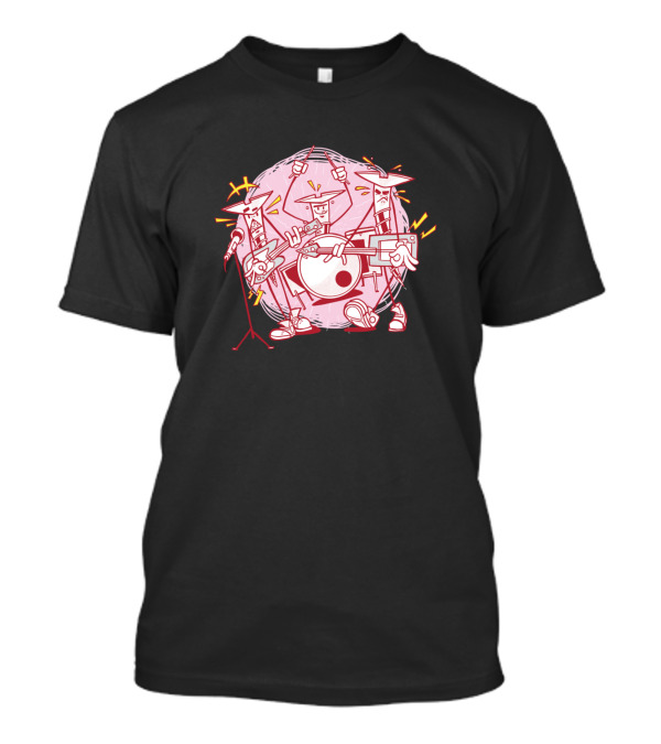 Screws Rock Band Cartoon Instrument Trio T-Shirt