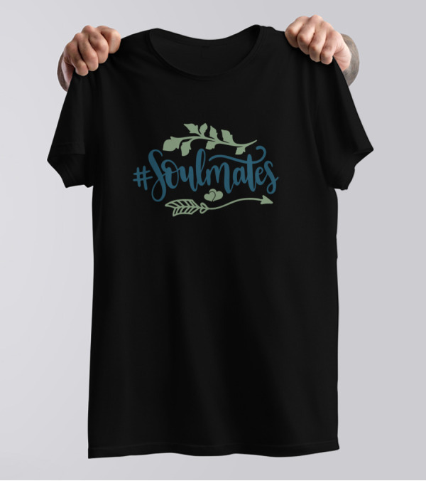 Soulmates Arrow Leaf Motif T-Shirt