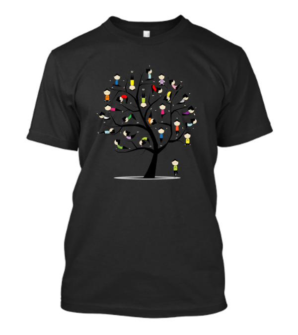 Spiritual Yoga Life Tree With Meditating Figures T-Shirt