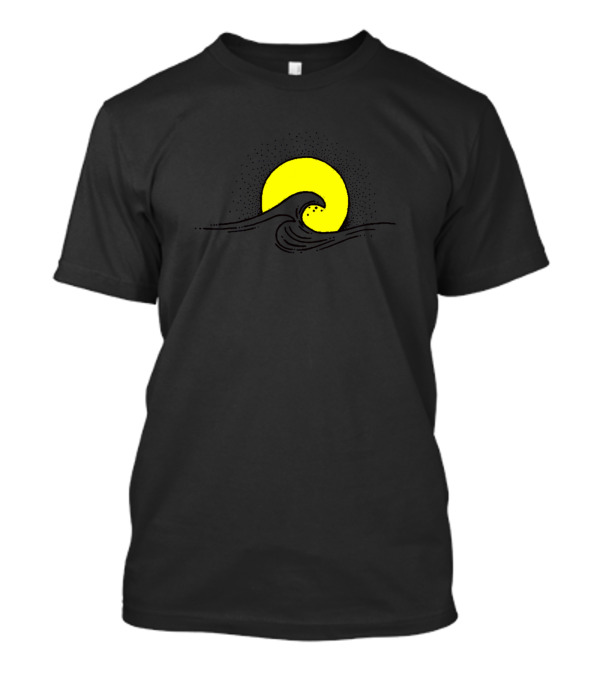 Sun Wave Yellow Circle Ocean Surfer Aesthetic T-Shirt