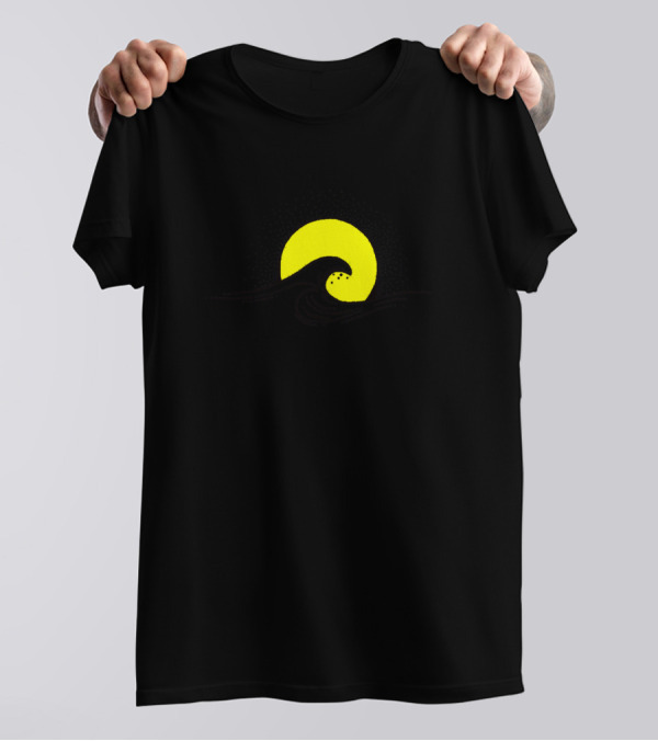 Sun Wave Yellow Circle Ocean Surfer Aesthetic T-Shirt