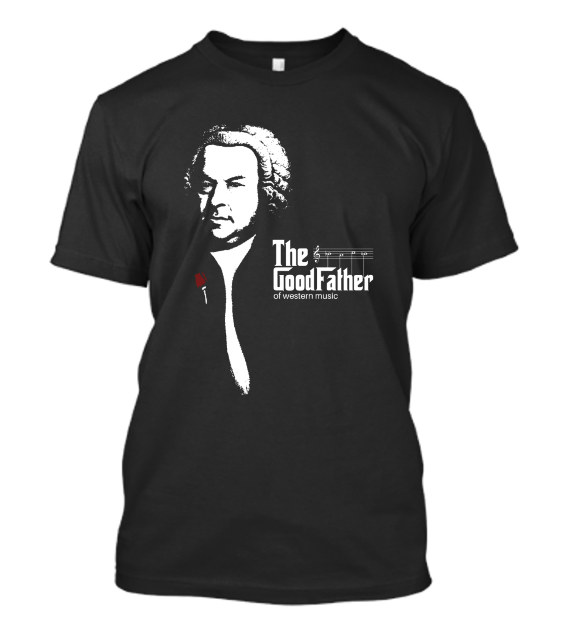 The Goodfather Of Western Music Bach Parody With Musical Notation T-Shirt