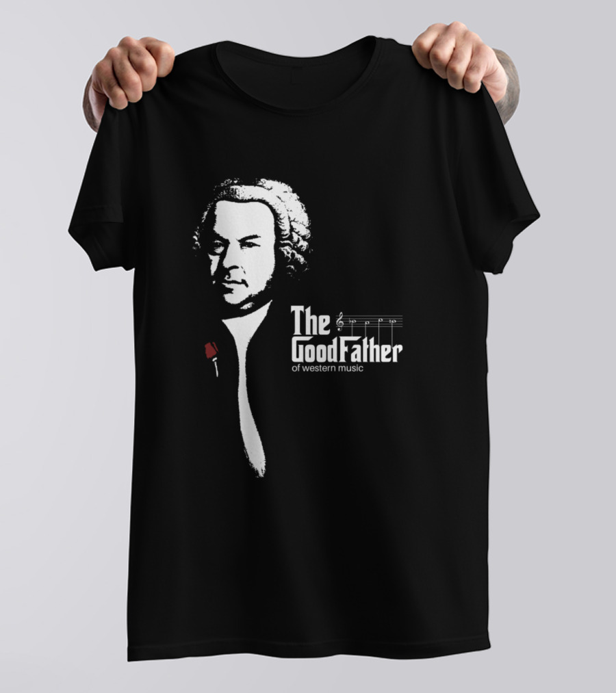 The Goodfather Of Western Music Bach Parody With Musical Notation T-Shirt
