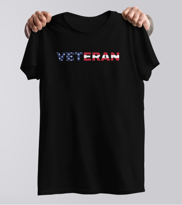 Veteran USA Flag Star Stripes T-Shirt
