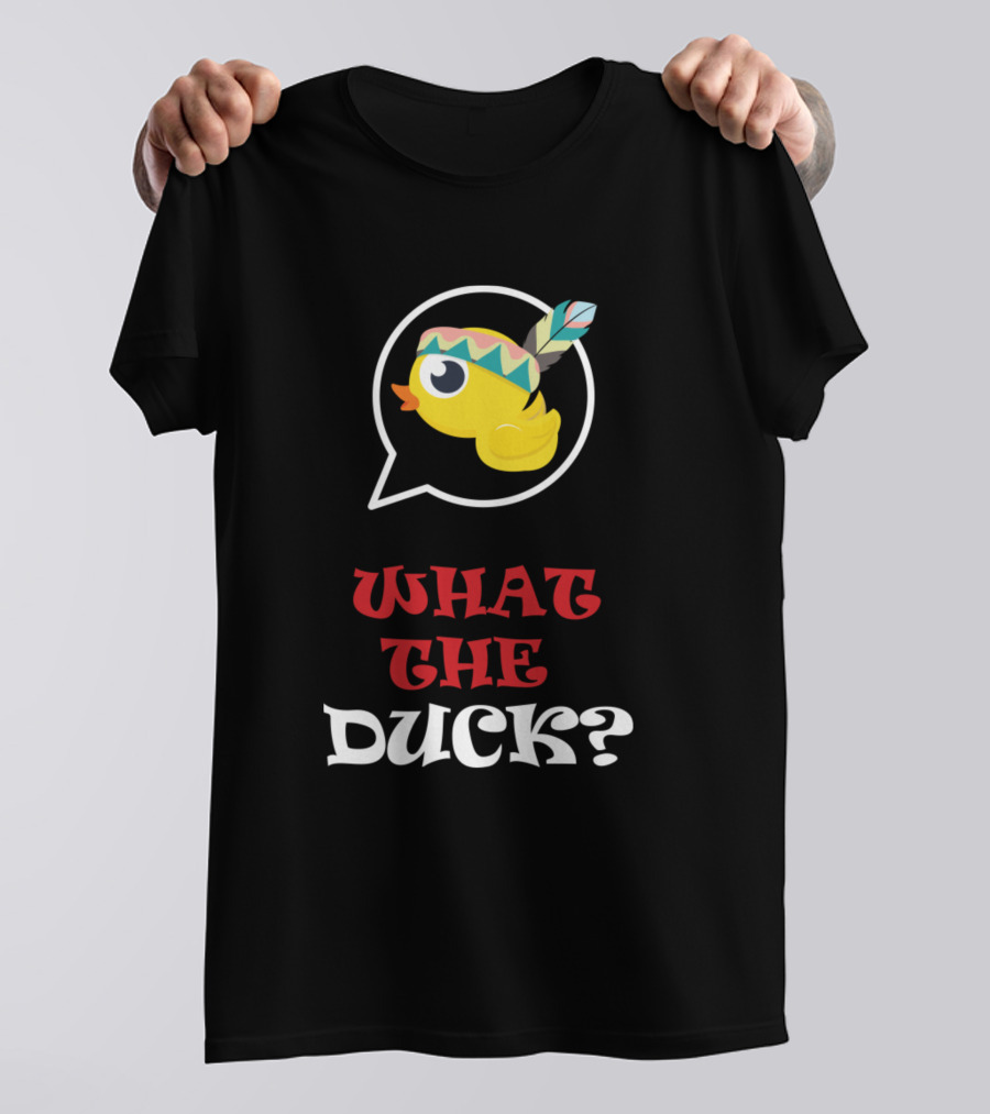 What The Duck Feathered Headband Speech Bubble T-Shirt