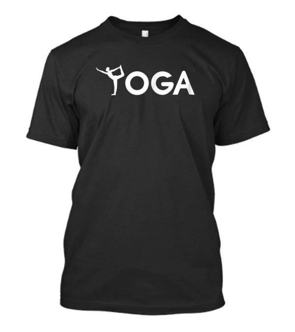 Yoga Silhouette Stretch Pose Letters T-Shirt
