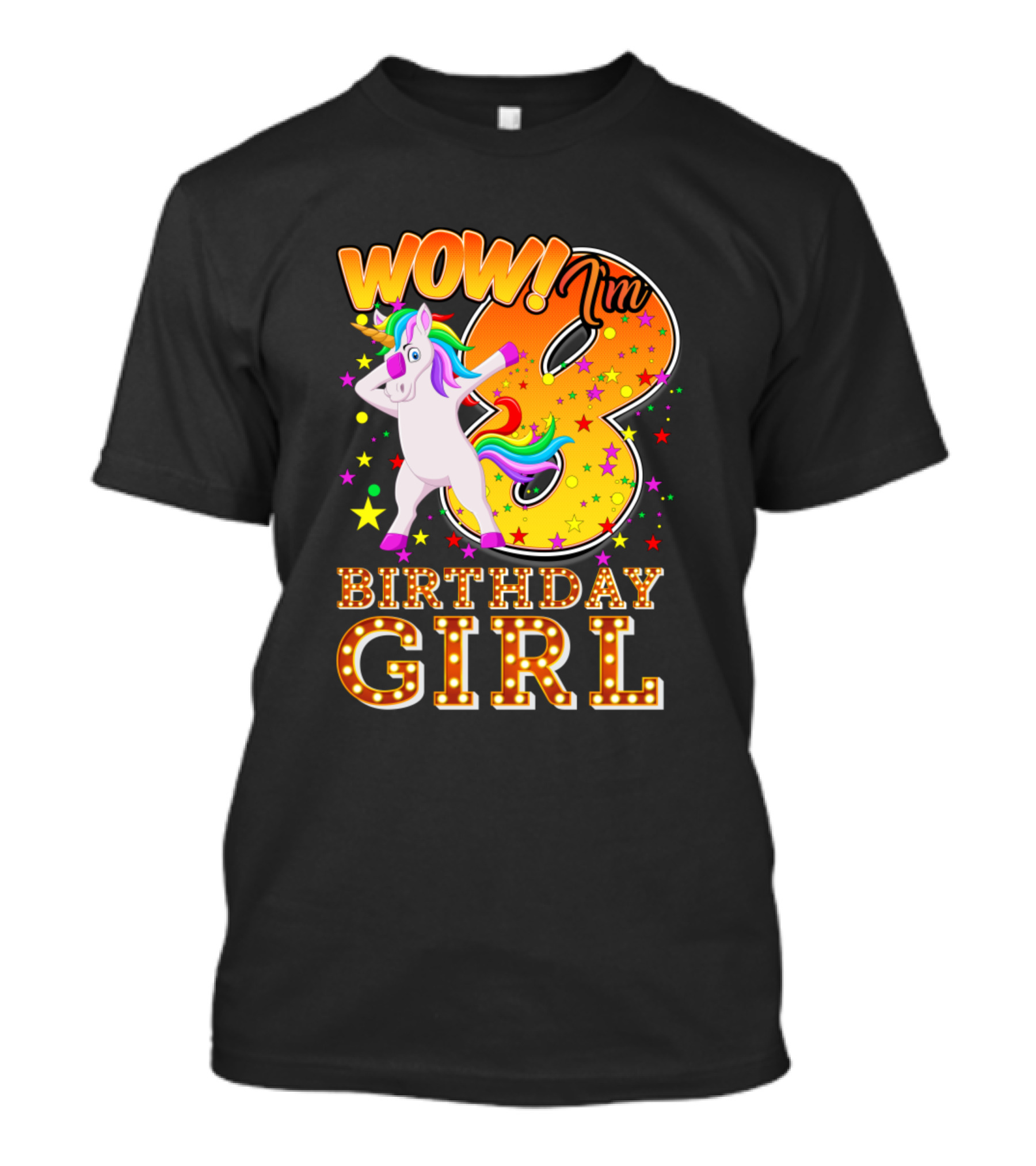 Wow I'm 8 Birthday Girl Unicorn T-Shirt