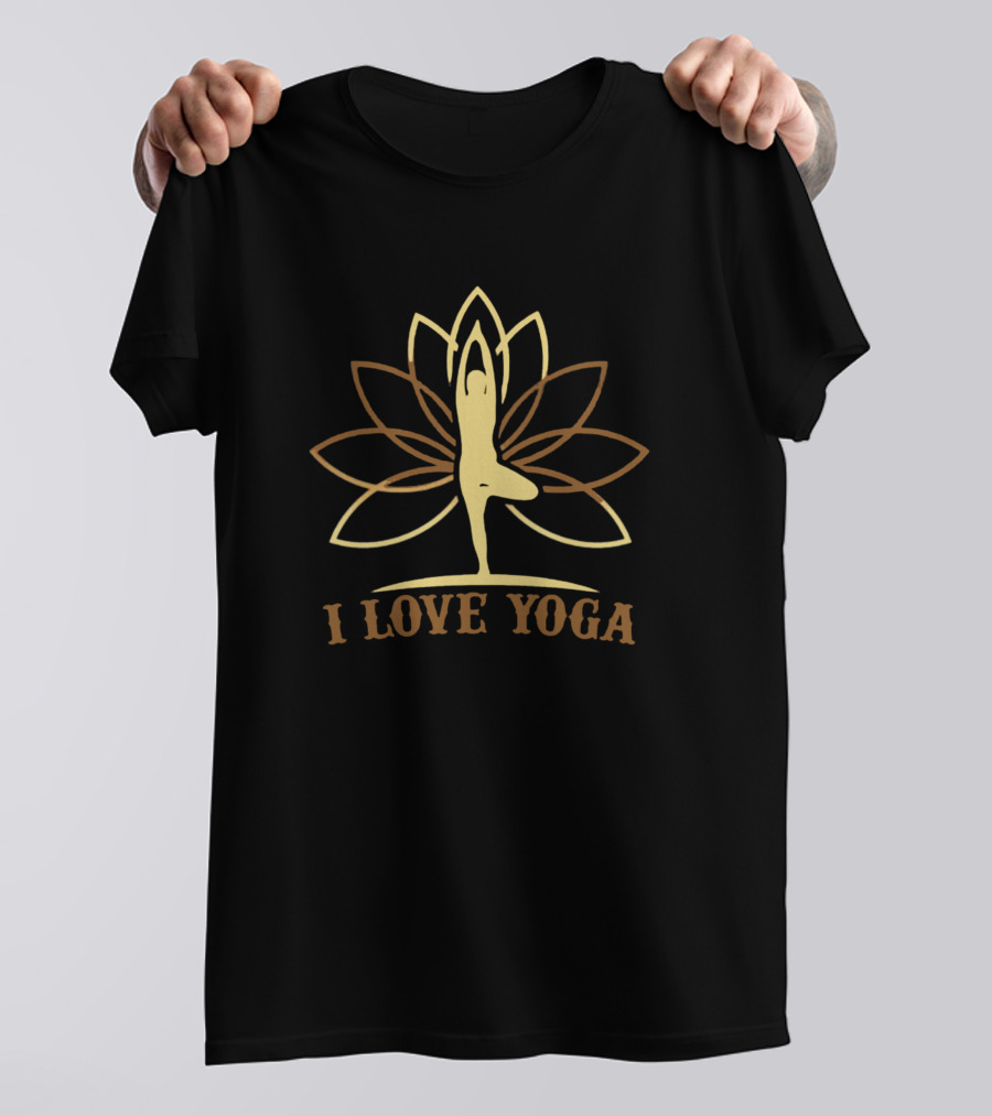 I Love Yoga Lotus Pose T-Shirt