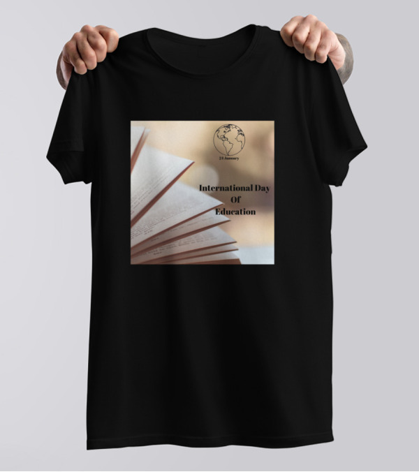 International Day Of Education 24 January Globe And Book Pages T-Shirt