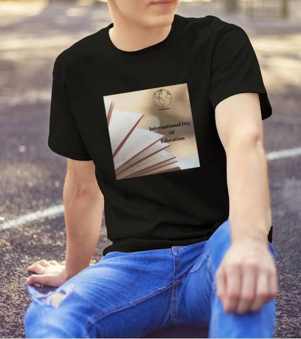 International Day Of Education 24 January Globe And Book Pages T-Shirt