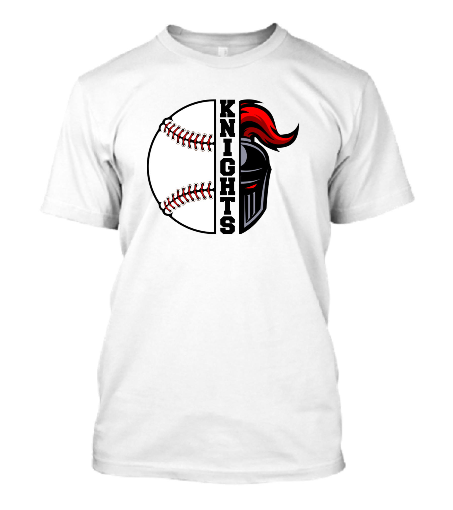 Knights Baseball Half Baseball Half Helmet Emblem T-Shirt