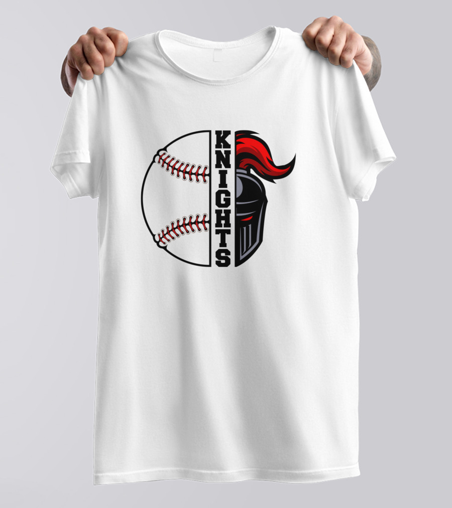 Knights Baseball Half Baseball Half Helmet Emblem T-Shirt