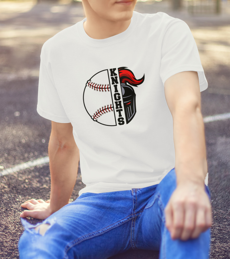 Knights Baseball Half Baseball Half Helmet Emblem T-Shirt