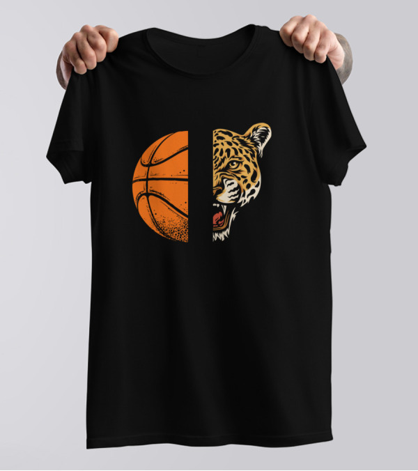 Jaguars Basketball Half Basketball Half Jaguar Face T-Shirt
