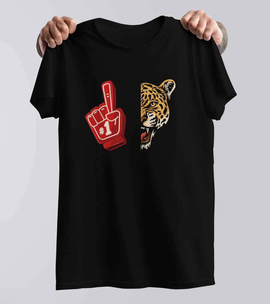 Jaguars Number One Foam Finger And Jaguar Face T-Shirt