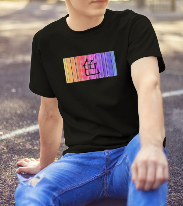 Japanese Barcode 色 Colourful Kanji Spectrum T-Shirt