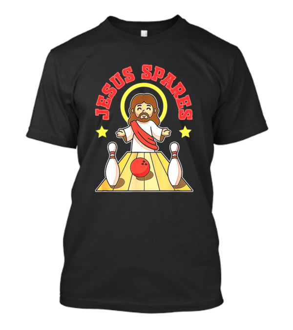 Jesus Spares Funny Christian Bowling Ball Pin Bowlers T-Shirt