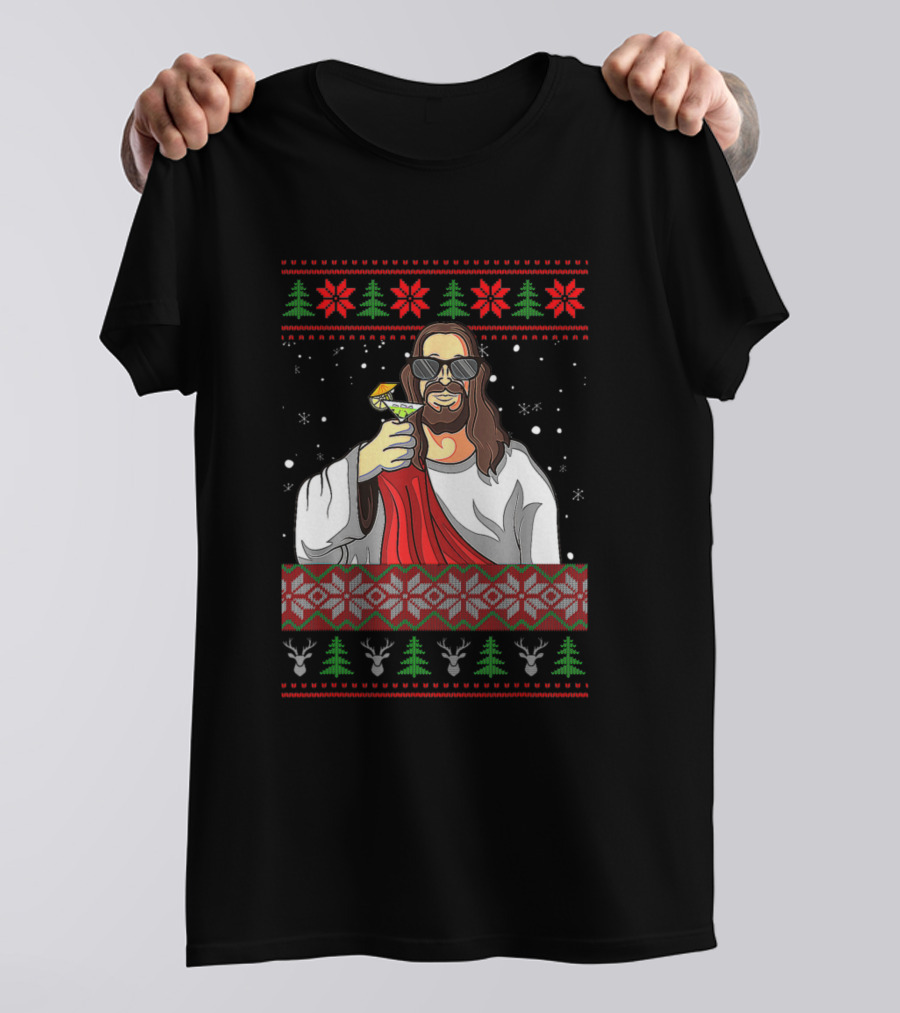 Jesus Ugly Christmas Sweater Birthday Boy T-Shirt