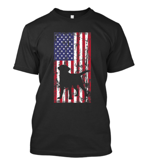 Labrador Retriever Labzilla Puppy American Flag T-Shirt