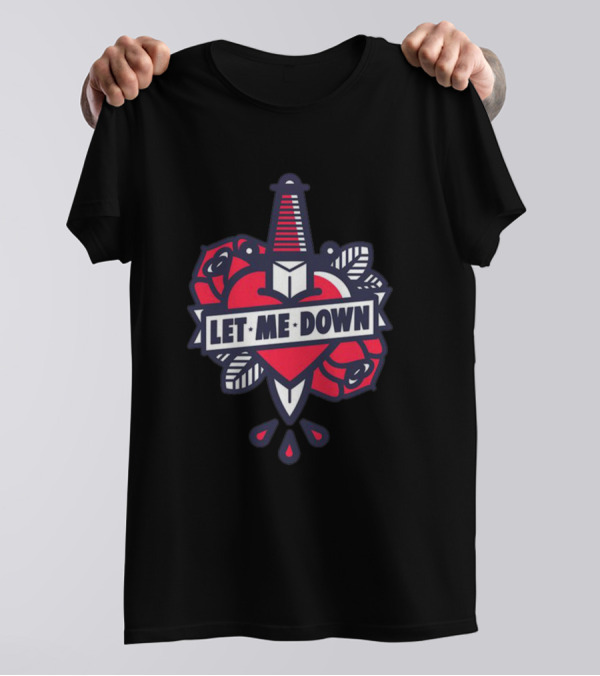 Let Me Down Heart Dagger Rose T-Shirt
