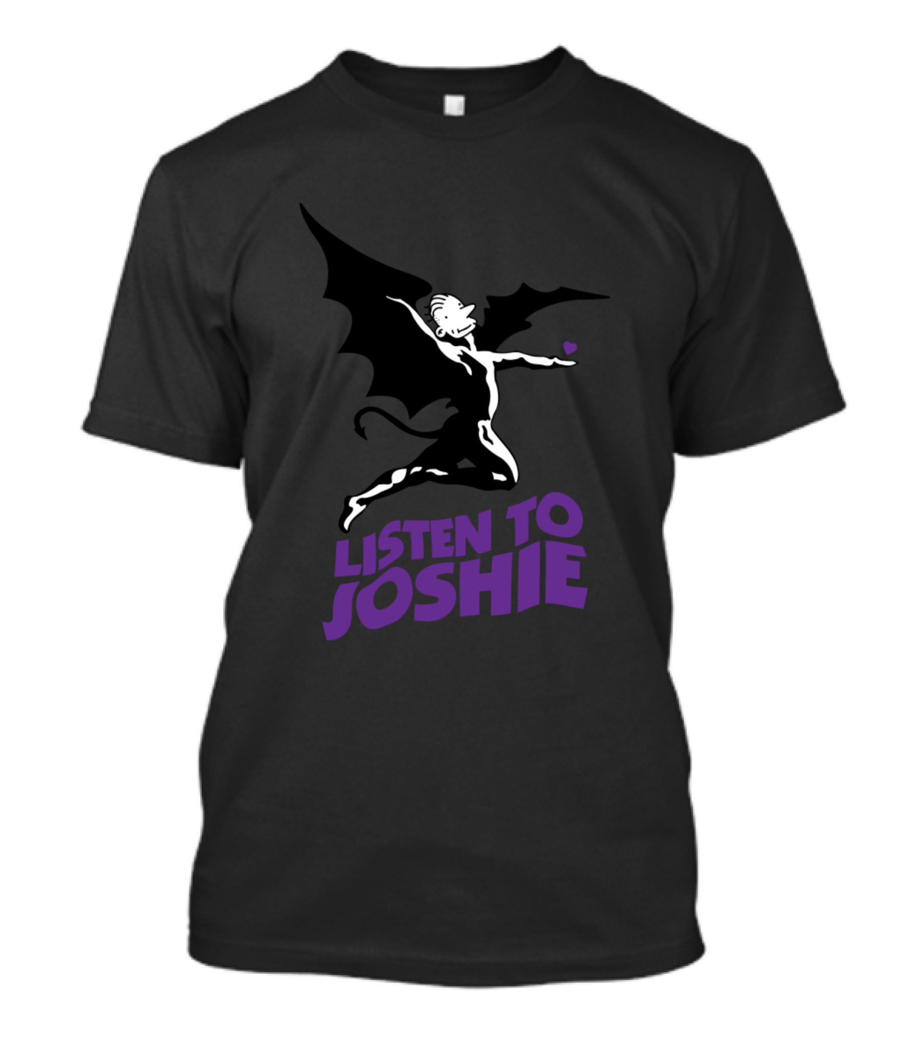 Listen To Joshie Flying Winged Character With Heart T-Shirt