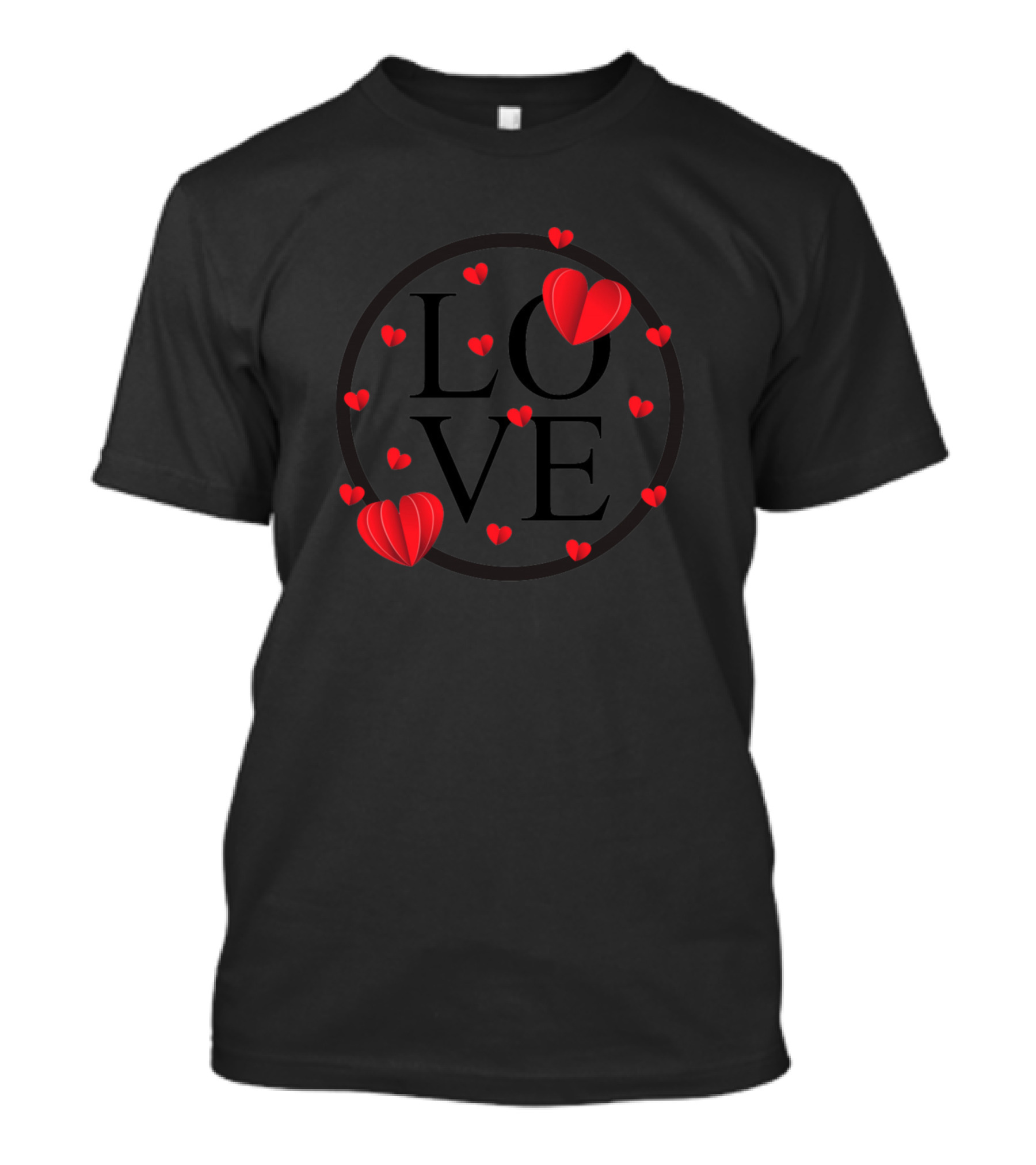 LOVE Valentine Hearts Circle T-Shirt