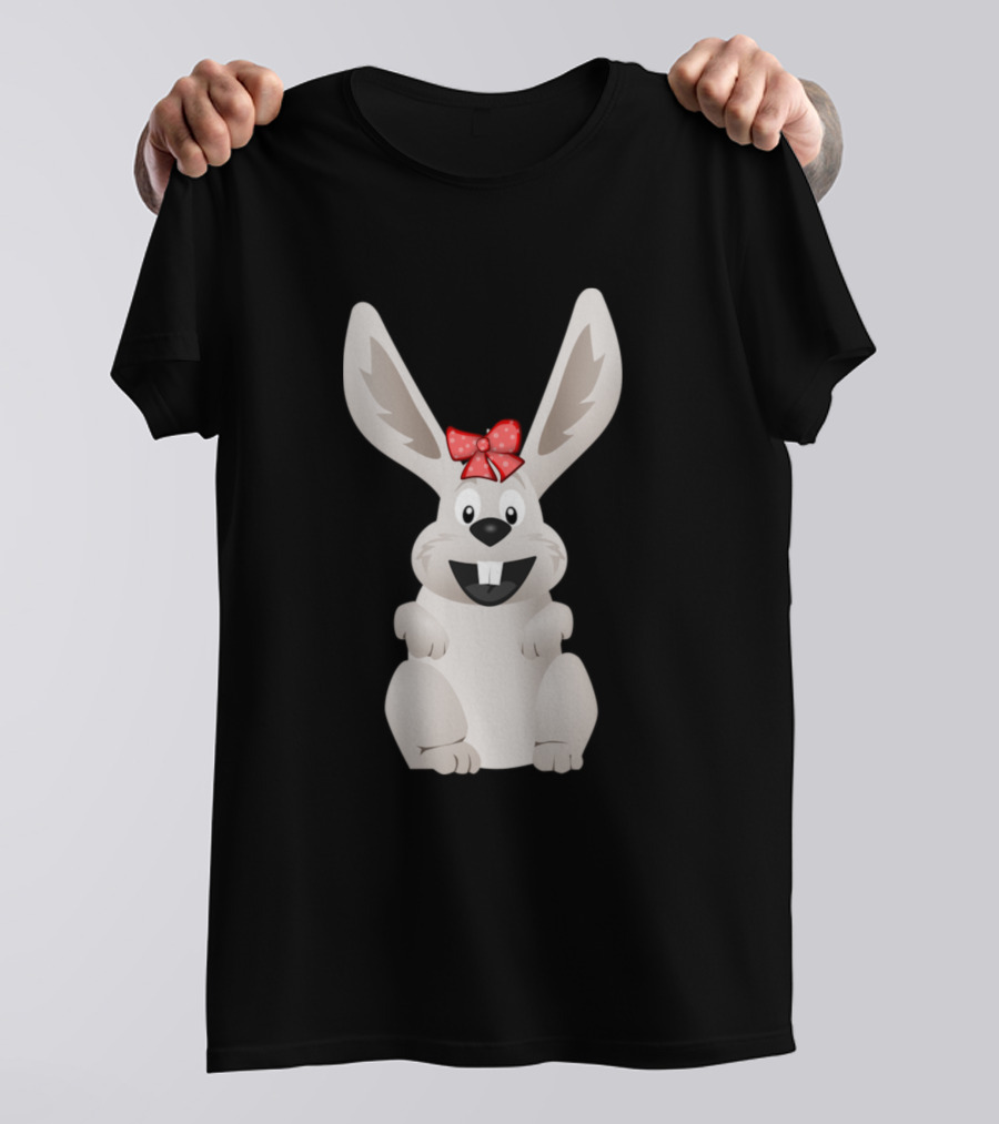 Lustiges Hasen Baby Mit Roter Schleife Tolles Kin Motiv T-Shirt