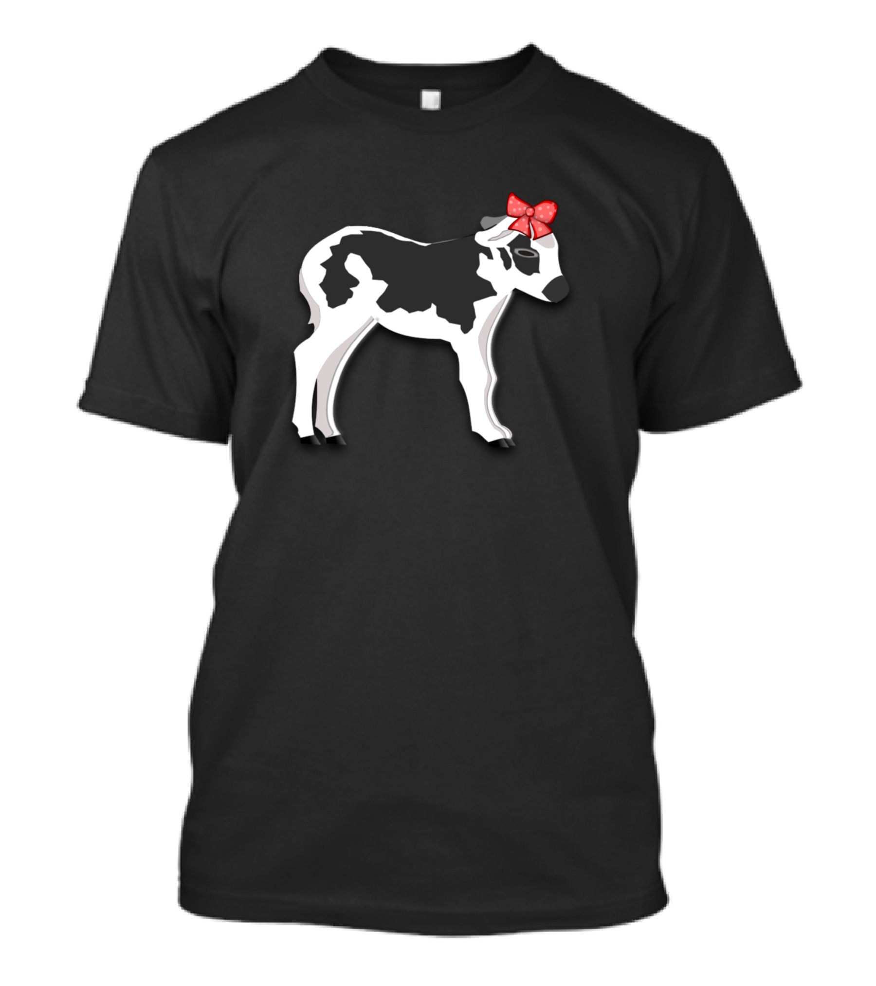 Lustiges Es Kalb Baby Mit Schleife Tolles Kind Comic Schwarz Weiß Rot T-Shirt