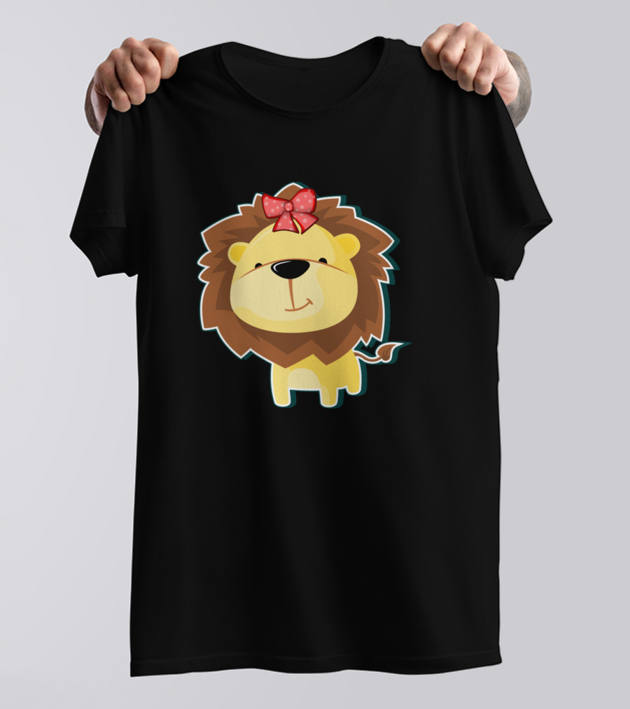 Lustiges Es L Wen Baby Mit Schleife Tolles Kin Süßes Löwenbaby Comic T-Shirt